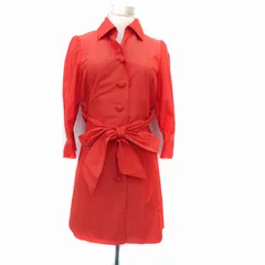 トゥービーシック TO BE CHIC スプリングコート 七分袖 フレアスリーブ ロング丈 リボンベルト付き 40 L オレンジ /HO1のサムネイル