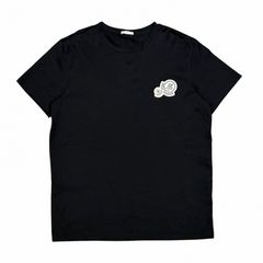 新品同様】モンクレール ダブルロゴワッペン Tシャツ24SS ブラック XL