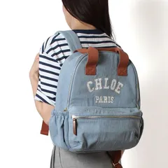 26SSモデル クロエ Chloe クロエキッズ Chloe Kids デニム バックパック【Z10 DENIM BLUE】 C20867 Z10/【2026SS】l-bagのサムネイル