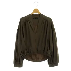 ルーニィ LOUNIE 23SS ギャザーブルゾン ジャケット クロップド ジップアップ 36 茶 ブラウン /DF ■OSのサムネイル