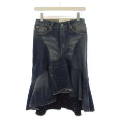 ジュンヤワタナベ JUNYA WATANABE COMME des GARÇONS denim AD2013 デニムパッチワークマーメイドミディスカート ミモレ丈 ジップフライ XS インディゴ JL-S204 /BMのサムネイル