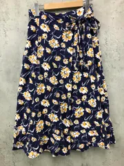 BEAMS HEART ビームスハート レトロ 花柄 巻き スカート sizeF/ネイビー ■■ レディース