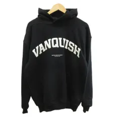 ヴァンキッシュ VANQUISH プルオーバーパーカー フーディー スウェット S 黒 ブラック 長袖 フード付き ロゴプリント /PP ■GY99のサムネイル