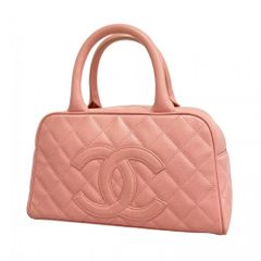 CHANEL シャネル ミニボストンバッグ キャビアスキン ピンク 