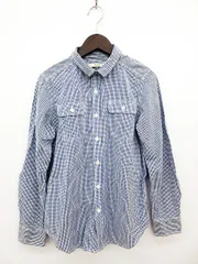 グローバルワーク GLOBAL WORK シュカ shuca シャツ チェック 長袖 S 青 ブルー