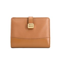 極美品 miu miu 5MH109 スタッズ 長財布 ブラウン 箱付き 115 - メルカリ