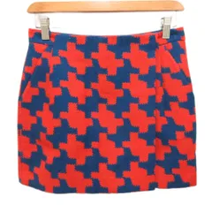 ダイアンフォンファステンバーグ DIANE von FURSTENBERG 美品 ミニスカート タイト 総柄 レッド ブルー 2のサムネイル