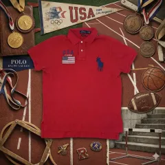 ポロ ラルフ ローレン オリンピック EDITION USA 星条旗 ビックポニー 半袖 カラーTシャツ