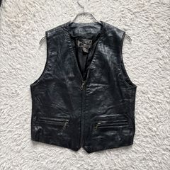 UNIK ブラックレザーベスト vintageY2Kライダースジャケット - メルカリ