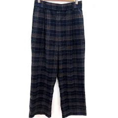 グローバルワーク GLOBAL WORK テーパードパンツ チェック M 紺 ネイビー /RT