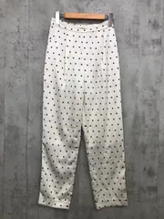 ELFRANK エルフランク サテンドット プリント センタープレス テーパード パンツ sizeF/オフホワイト ◇■ レディース
