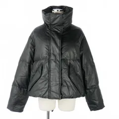エムエムシックス メゾンマルジェラ MM6 Maison Margiela 21AW フェイクレザー ダウンジャケット ショート丈 中綿 S 黒 ブラック S52AM0176 国内正規のサムネイル