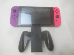  ゲーム Nintendo switch ニンテンドースイッチ 本体 HAC-001 動作品 ジョイコン ネオンパープル ピンク 周辺機器付き 中古品