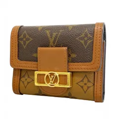 ルイ・ヴィトン(Louis Vuitton) ルイ・ヴィトン 三つ折り財布 モノグラム・リバース ポルトフォイユドーフィーヌコンパクト M68725 ブラウンレディース