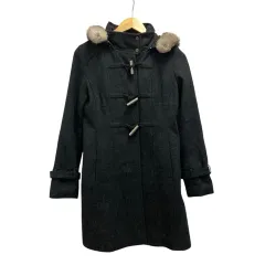 コムサイズム COMME CA ISM ダッフルコート 長袖 無地 フード ウール混 12-48WE38 チャコールグレーのサムネイル