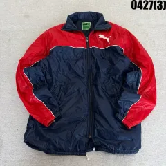 L PUMA プーマ レッド/ネイビー ウィンドブレーカー ジャケット 0427(3)