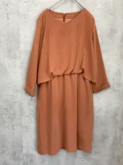 Simplicite シンプリシテ Vネック 7分袖 ワンピース オレンジ系 ■◇ レディース