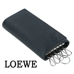 LOEWE ロエベ キーケース 6連キーリング ギフトボックス付き メンズ レディース アナグラム ロゴ ソフトグレインカーフ 本革 3つ折り ブラック C660K92X02のサムネイル