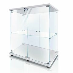 レトロ 台形ガラスショーケース 3段 スライド扉 コレクションケース 什器 レトロ 台形ガラスショーケース 3段 スライド扉 コレクションケース
