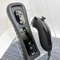 【フルメンテナンス】Wii WiiU リモコンプラス ジャケット付き ヌンチャクセット ブラック 黒色 c