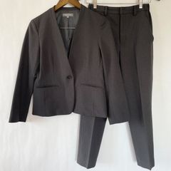 ア　デイ　インザライフ　ノーカラー　ビジネススーツ セット　グレー　M ア デイ インザライフ ノーカラー ビジネススーツ セット グレー M