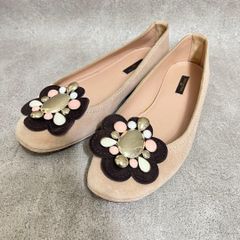 定価10万 ROCHAS ジャガード メリージェーン フラットシューズ 花柄