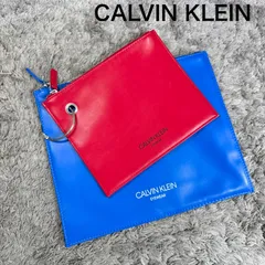CALVIN KLEIN カルバンクライン EYEWEAR 2連 ポーチ クラッチバッグ レザー 赤 青のサムネイル