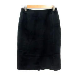 ブラック バイ マウジー BLACK by moussy タイトスカート ひざ丈 ストライプ 2 M 黒 ブラック /MN