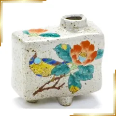 【新品】 百華園 九谷【一輪挿し】椿に鳥 陶器 高さ約8.1 単品 1