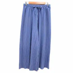 キューティーブロンド Cutie Blonde ワイドパンツ プリーツ L 青 ブルー /YK ●RY