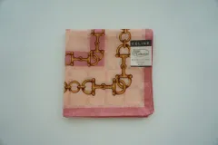 Celine セリーヌ ロゴデザイン Lサイズ ハンカチ-ピンク