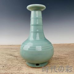 2241]唐物 景徳鎮 青白磁 陰刻文 花瓶 ひょうたん 中国美術 骨董品