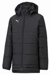 プーマ PUMA サッカー ベンチジャケット JR ジュニア キッズ アウター ベンチコート 中綿 防寒 保温 チーム 練習 トレーニング クラブ活動 スポーツ観戦 大会 レジャー 子供  657821 03 PUMABLK-PU