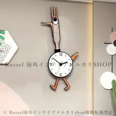 カートゥーン掛け時計 ウォールクロック 壁掛け 振り子 インテリア アート サイレントクロック 静音 大型 動物 子供部屋 ポップ かわいい おしゃれ アナログ モダンシンプル 4-7のサムネイル