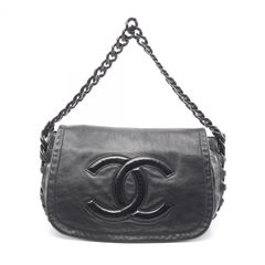 CHANEL ブラックレザー ショルダーバッグ 12121917 - メルカリ