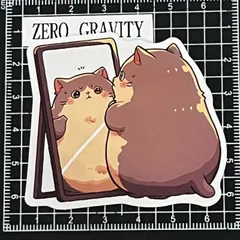 Y544　ゆるかわネコ防水ステッカー ZEROGRAVITY