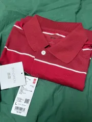 UNIQLO JWアンダーソン ドライ カノコ ボーダー ポロ シャツ 477677 17レッド