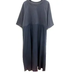 ロウバイコーナーズ Lowy by CORNERS ワンピース Aライン マキシ 五分袖 L 紺 ネイビー /RT