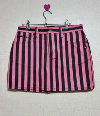 マークジェイコブス ピンク ブラック ストライプ スカート
