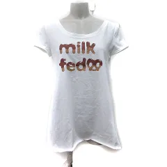 ミルクフェド MILKFED. Tシャツ カットソー 半袖 S 白 ホワイト /YI
