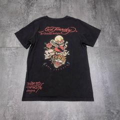 新品エドハーディEdHardyノースリーブバック柄のタンクトップMブラック 