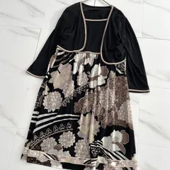 レオナール　フラワープリント　ドレス　ワンピース カンカン素材　36サイズ LEONARD（レオナール） 美品 フラワープリント カンカン素材