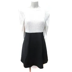 フレイアイディー FRAY I.D ワンピース ミニ 五分袖 ドッキング 1 S ベージュ 黒 ブラック /YI