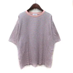 チャオパニック ティピー CIAOPANIC TYPY Tシャツ カットソー ボーダー 半袖 M ピンク 紺 ネイビー /YI