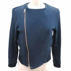 ユナイテッドアローズ UNITED ARROWS ライダースジャケット ジップアップ 長袖 36 S 紺 ネイビー /YK