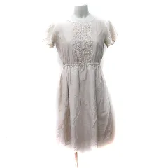 アナトリエ ANATELIER ワンピース ミニ 半袖 レース 38 M ベージュ /YI