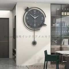 掛時計 モダン 静音 静か 振り子時計 シンプル 見やすい おしゃれ 北欧風 壁時計 木製 丸い 乾電池 大きい ブラック 可愛い リビング 寝室 ホームデコ 4-7のサムネイル