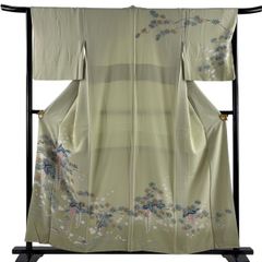 D848 訪問着　松　正絹　着物　単衣　美品 D848 訪問着 松 正絹 着物 単衣 美品 - メルカリ