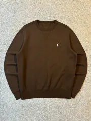 S-M ポロ ラルフローレン 新モデル 白ポニー フリース スウェット ブラウン