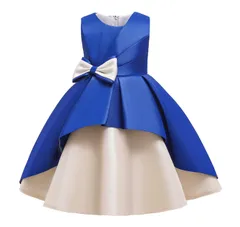 [LIANFOR] 子供ドレス 女の子 ピアノ発表会 ワンピース 結婚式 七五三 入学式 入園式 発表会 フォーマルドレス 刺繍 星柄 リボンベルト 蝶結び付き 110-150cm(2/ブルー 140)